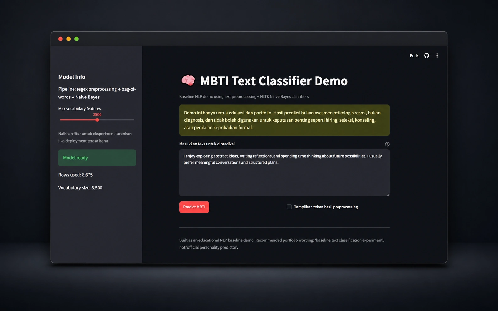 MBTI Classifier NLP cover preview